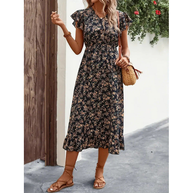 Damen Midikleid mit floralem Design Shopnory