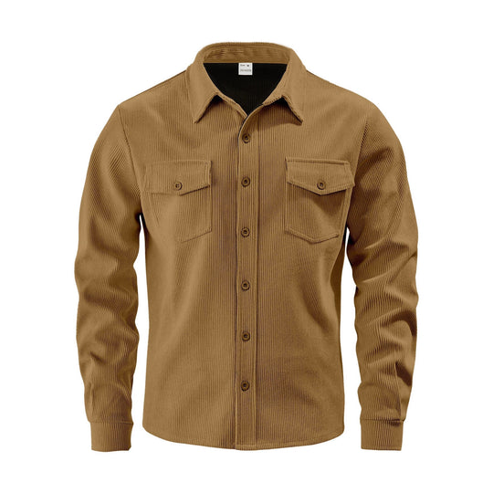 Herren Kordhemdjacke aus breitem Cord mit Pattentaschen und Hemdkragen Shop Nory