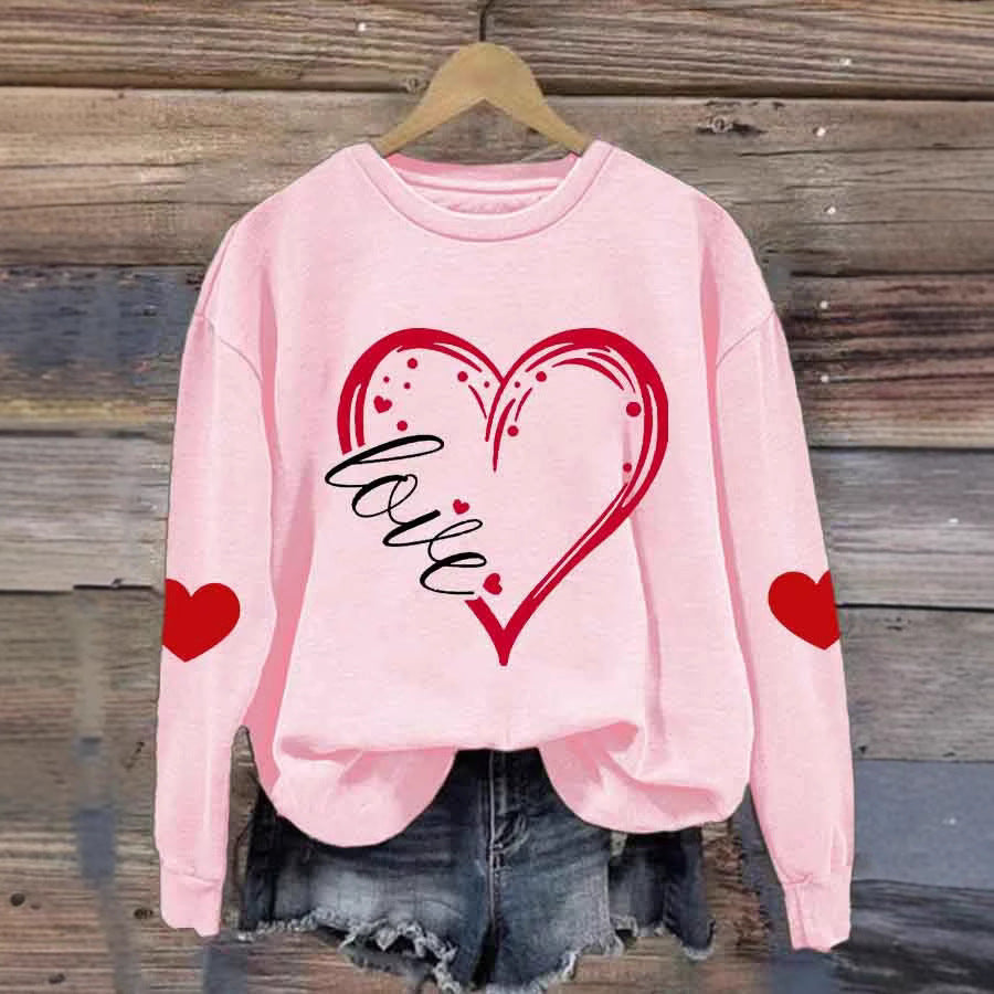 Damen Gemütlicher Pullover mit Herzmotiv Shop Nory