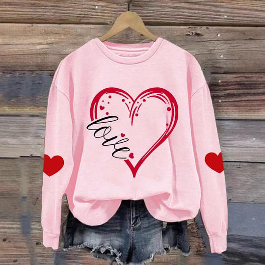 Damen Gemütlicher Pullover mit Herzmotiv Shop Nory
