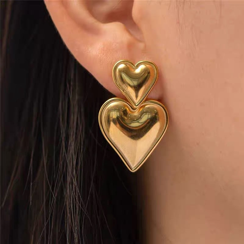 Damen Herzförmige Silber Statement Ohrringe Shop Nory