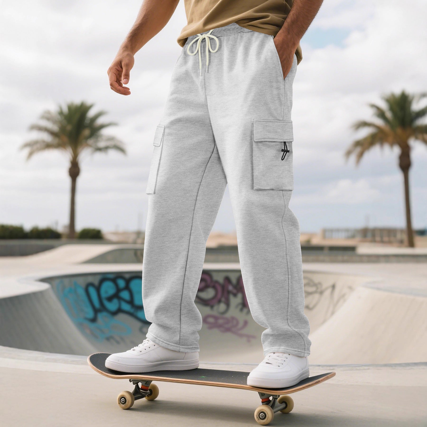 Herren Sportliche Cargo-Hose mit praktischen Taschen und elastischem Bund