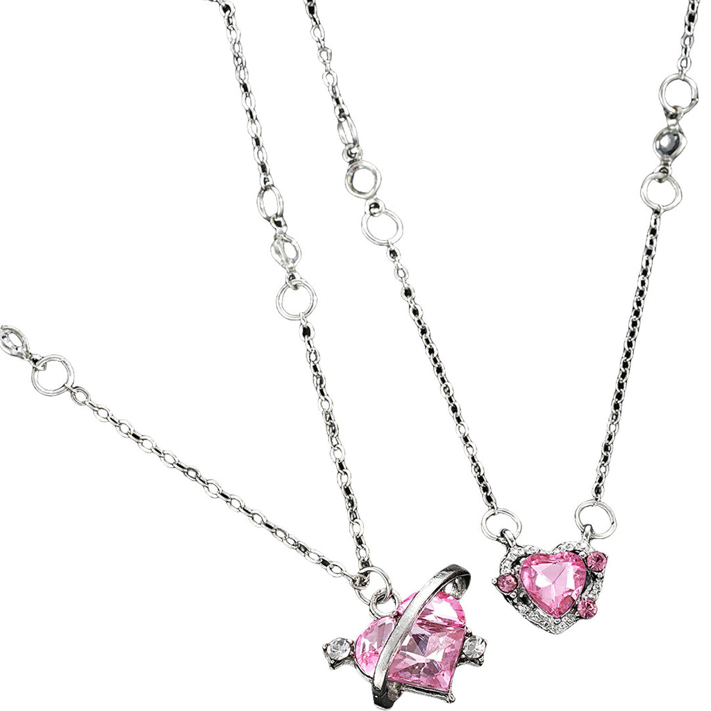 Damen Halskette mit herzförmigem Anhänger und funkelnden Zirkoniasteinen Shop Nory