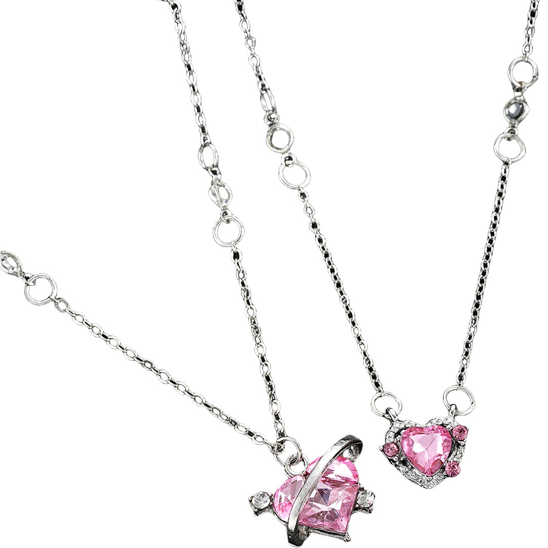 Damen Halskette mit herzförmigem Anhänger und funkelnden Zirkoniasteinen Shop Nory