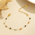 Damen elegantes Armband mit bunten Edelstein-Details und feiner Kettenstruktur Shop Nory