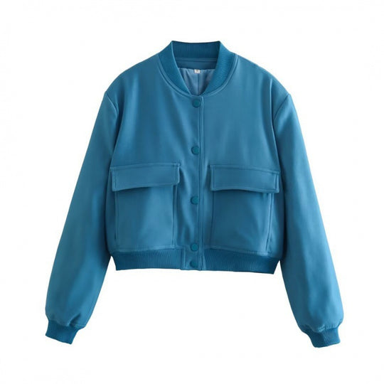 Damen Sportliche Kurzjacke mit Pattentaschen