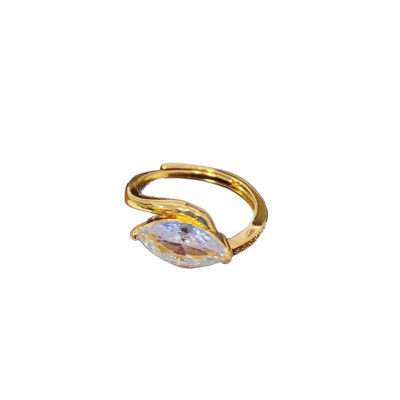 Damen zierlicher Ring mit elegantem Design und funkelndem Stein Shop Nory