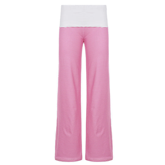 Damen nan Loungehose mit hohem Umschlagbund weitem Bein und feinem Streifenmuster Shop Nory