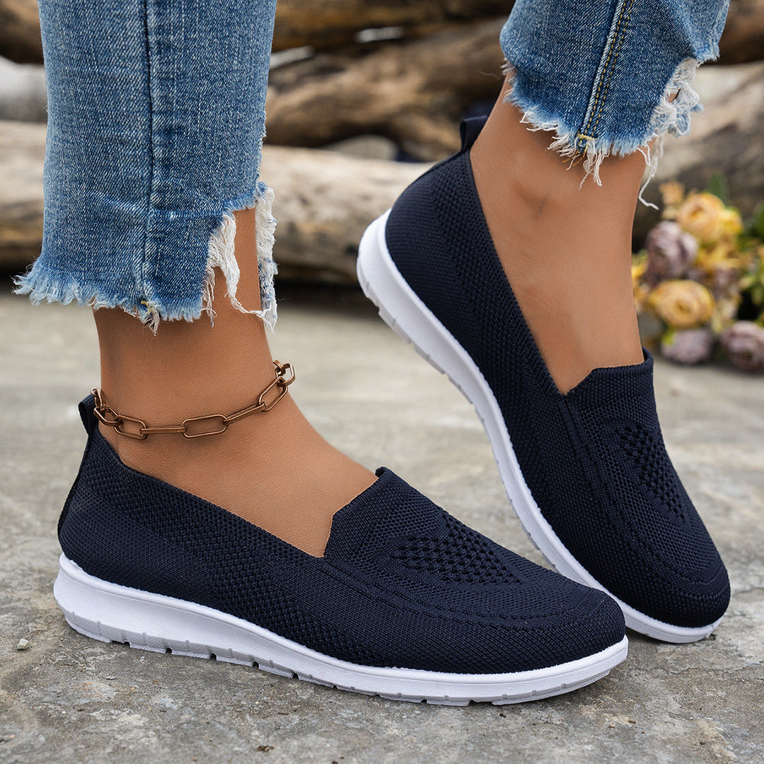 Damen Atmungsaktive Slip-On Freizeitschuhe mit komfortablem Absatz