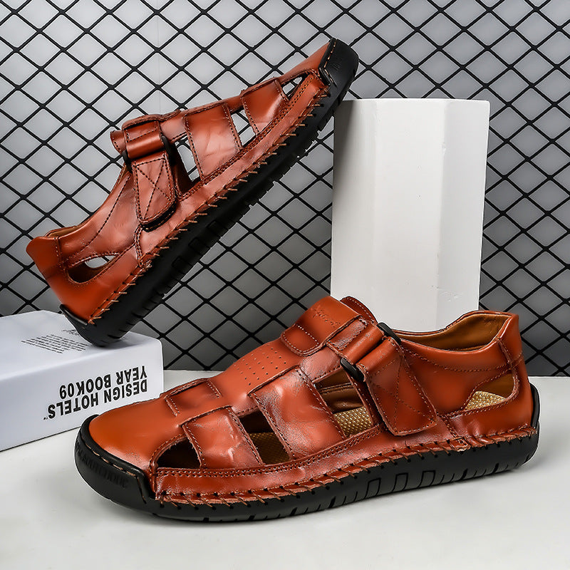 Herren Bequeme Leder-Sandalen mit verstellbarem Riemen