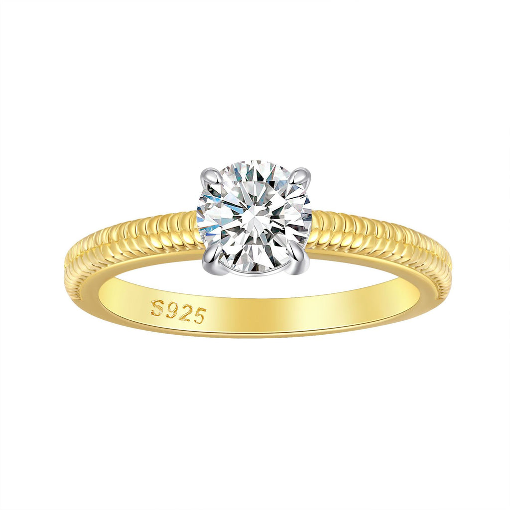 Damen Verlobungsring mit marquiseförmigem Hauptstein und kunstvollen Zirkonia-Akzenten Shop Nory