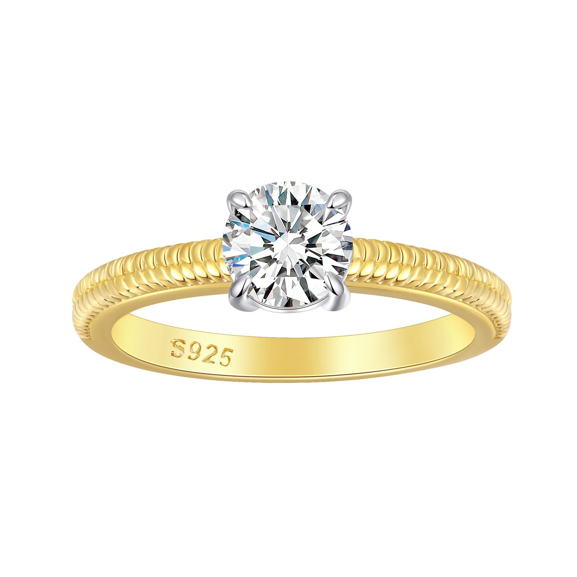 Damen Verlobungsring mit marquiseförmigem Hauptstein und kunstvollen Zirkonia-Akzenten Shop Nory