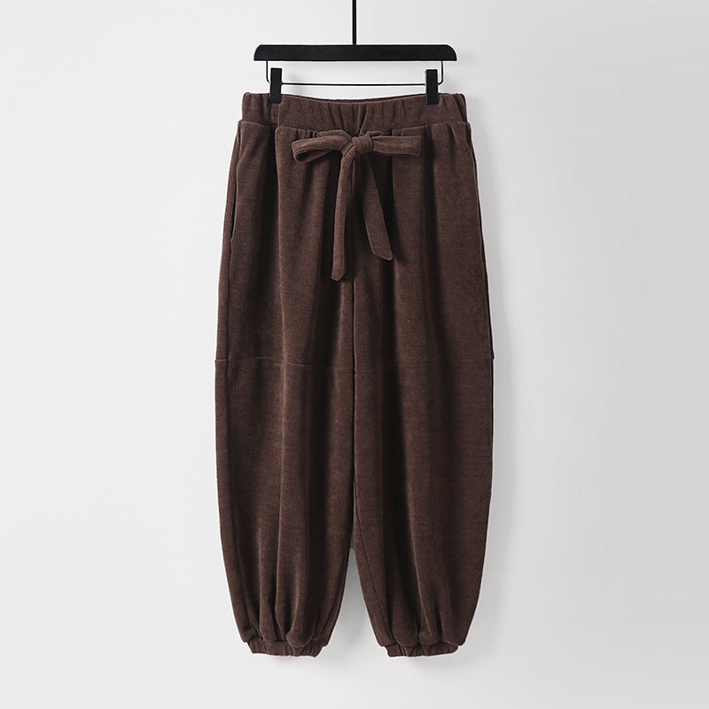 Damen Locker geschnittene Haremshose mit elastischem Bund und Bindegürtel Shop Nory
