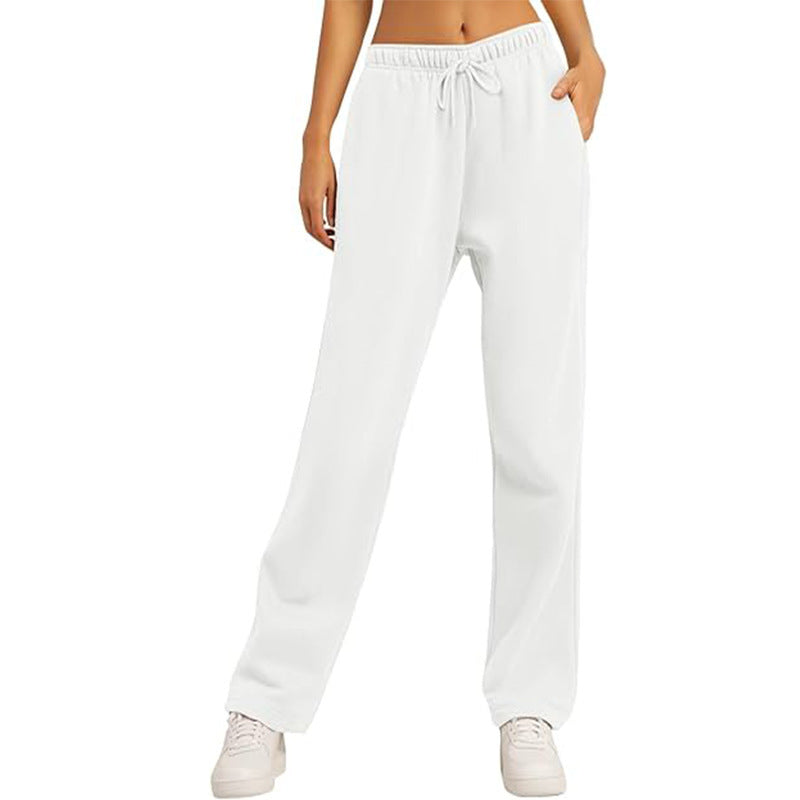 Damen nan hochwertige Relax-Hose mit hoher Taille, geradem Bein und integrierten Eingrifftaschen Shop Nory