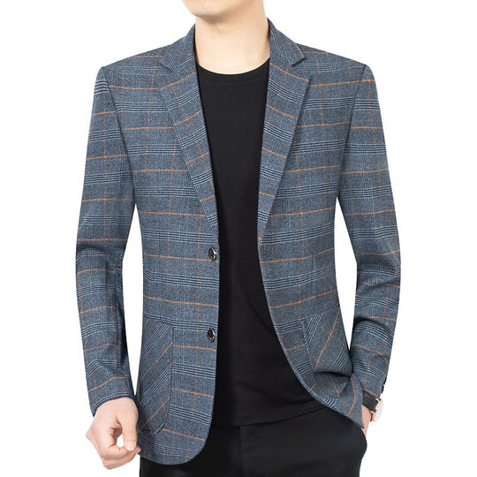 Herren Schmalgeschnittenes kariertes Glencheck-Sakko mit dezentem Overcheck-Optik Shop Nory