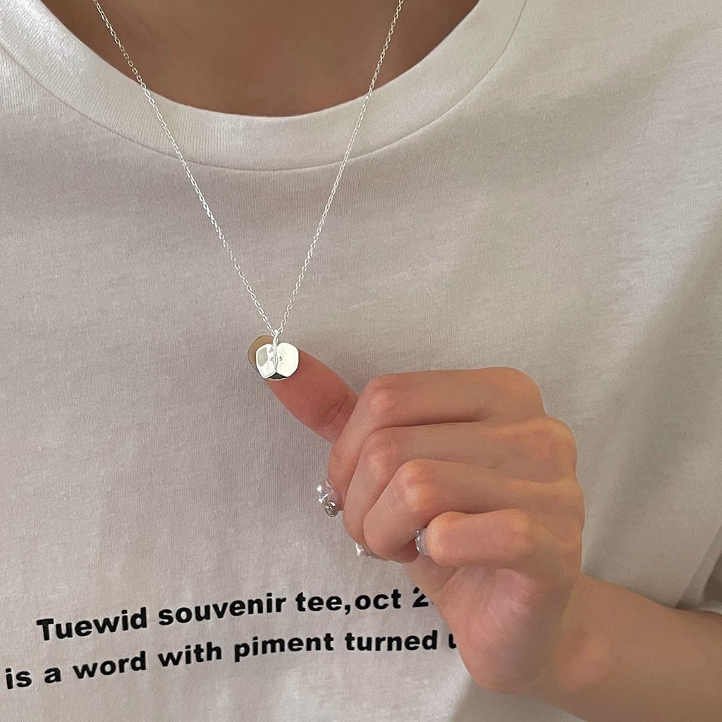 Damen elegante Halskette mit Apfelanhänger und feiner Silberkette Shop Nory