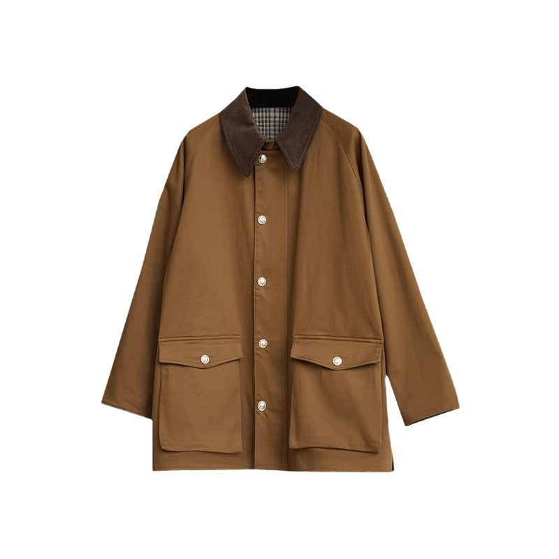 Damen Stilvolle Übergangsjacke mit praktischem Kragen und großen Taschen Shop Nory