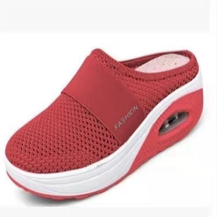 Damen Komfort-Sport-Pantolette mit luftgepolsterter Plateau-Sohle und atmungsaktivem Mesh Shop Nory