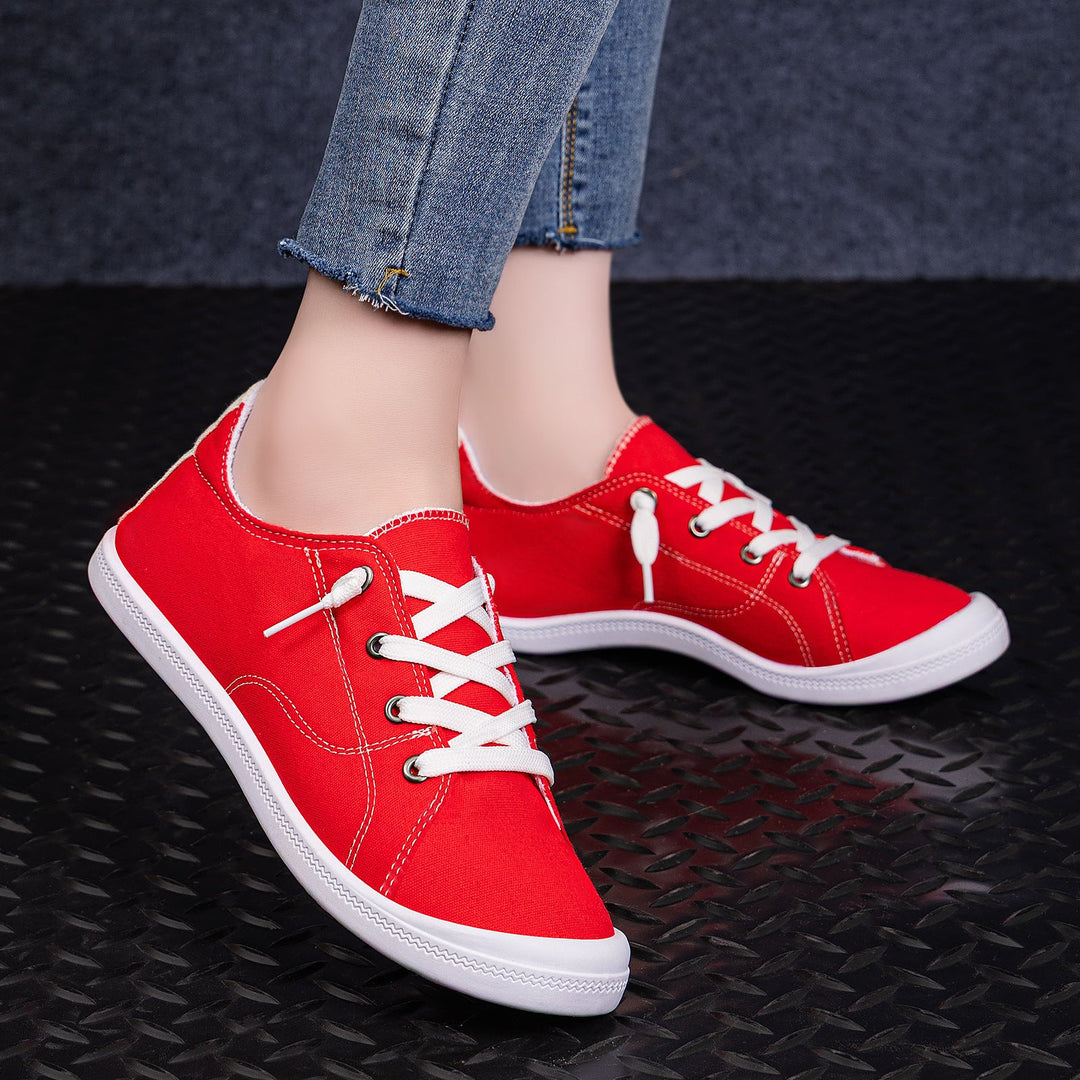 Damen Bequeme Canvas Sneakers mit atmungsaktiver Innensohle