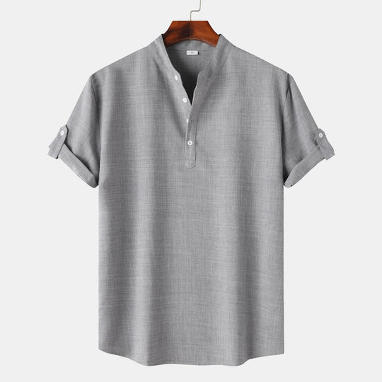 Herren Kurzarmhemd mit innovativem Henley-Ausschnitt und lässigem Look