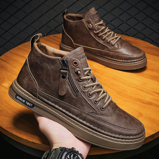 Herren Hochwertige Leder Sneakers