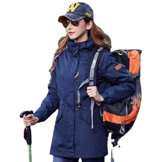 Damen leichter wasserabweisender Parka mit Kapuze und funktionalen Taschen Shop Nory