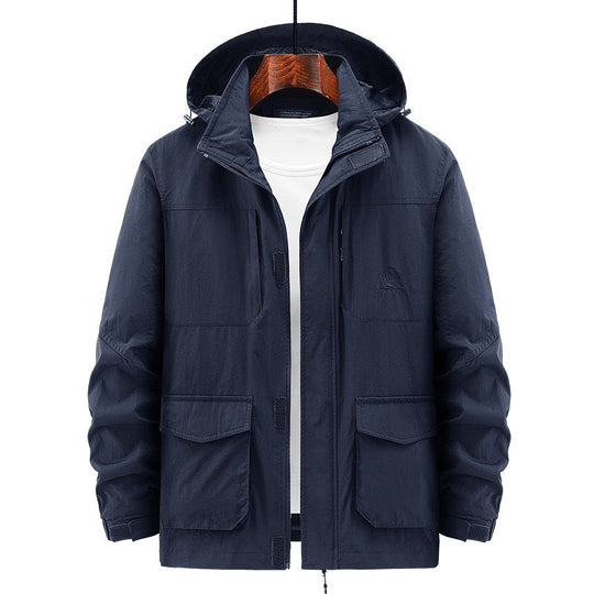 Herren Leichte Utility-Jacke mit Kapuze Shop Nory