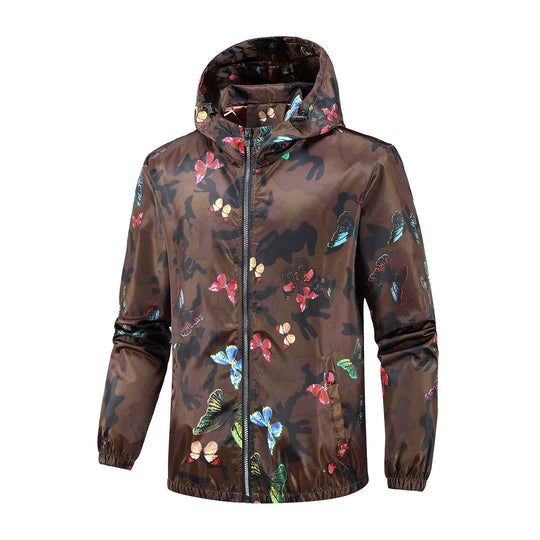 Damen Leichte Kapuzenjacke mit floralem Muster Shop Nory