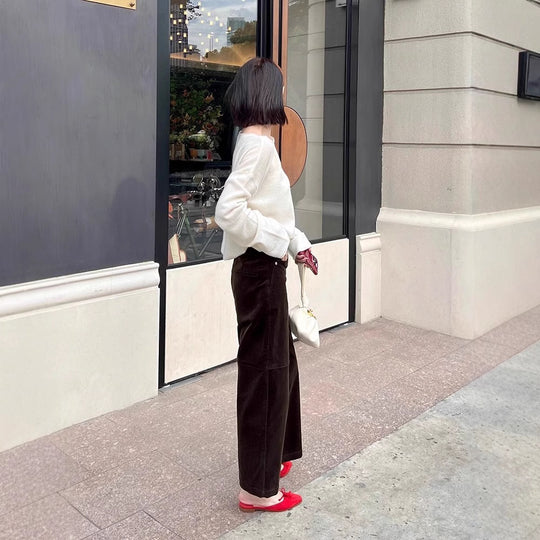 Damen Elegante weite Cordhose Shop Nory