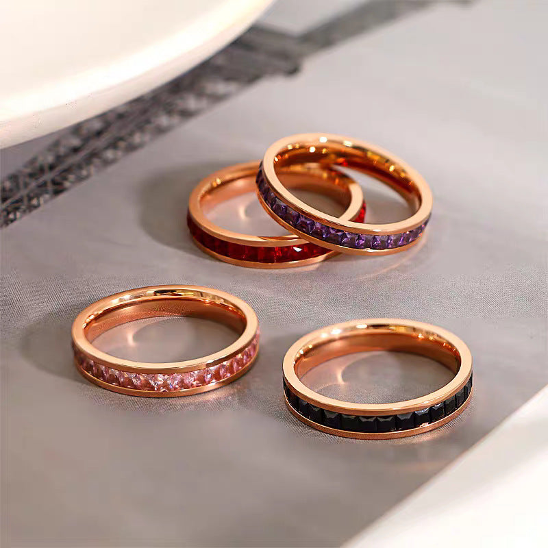 Damen Elegant Rubin-betonten Bandring Shop Nory