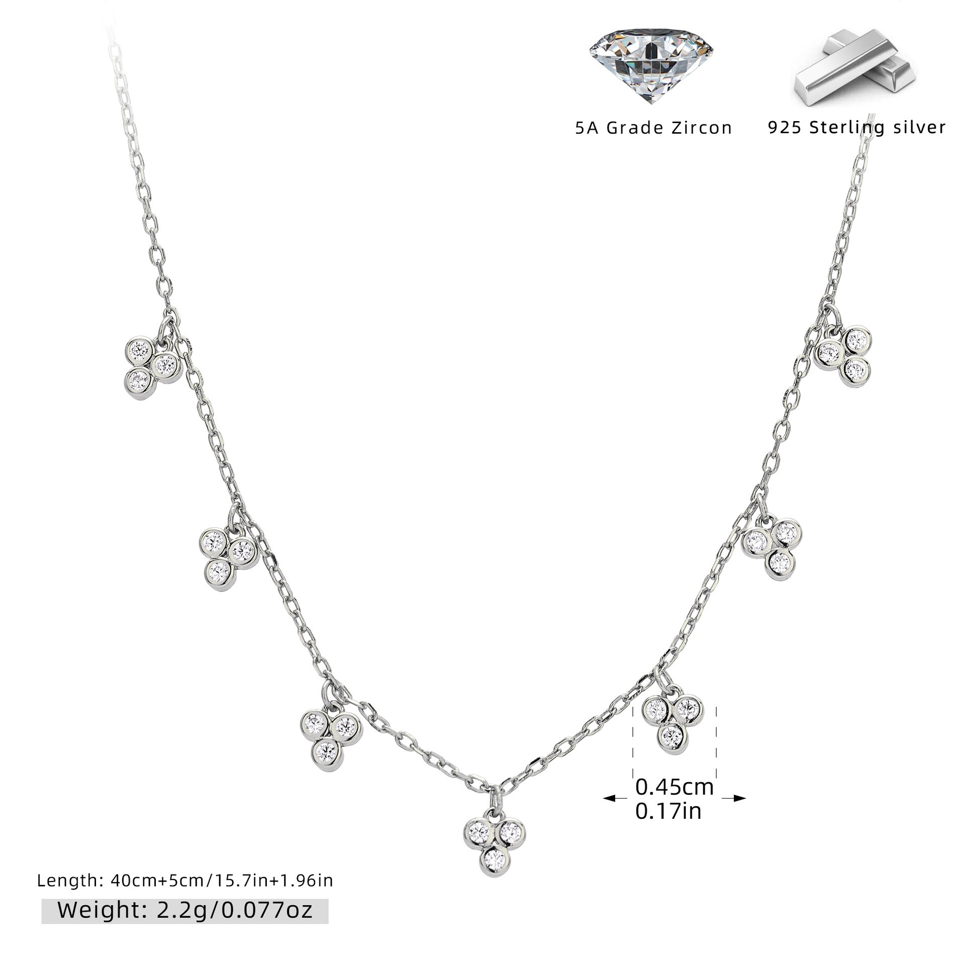 Damen Halskette mit funkelnden Zirkonen Shop Nory