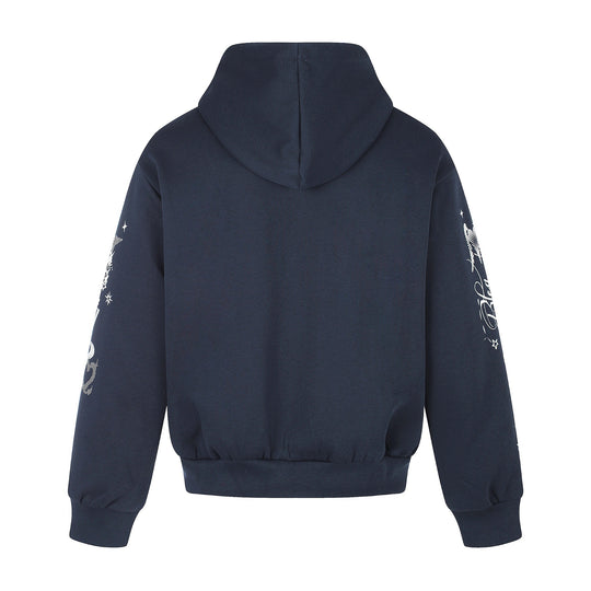 Unisex Bedruckte Kapuzen‑Zipjacke im lässigen Boxy‑Cut mit durchgehendem Reißverschluss Shop Nory