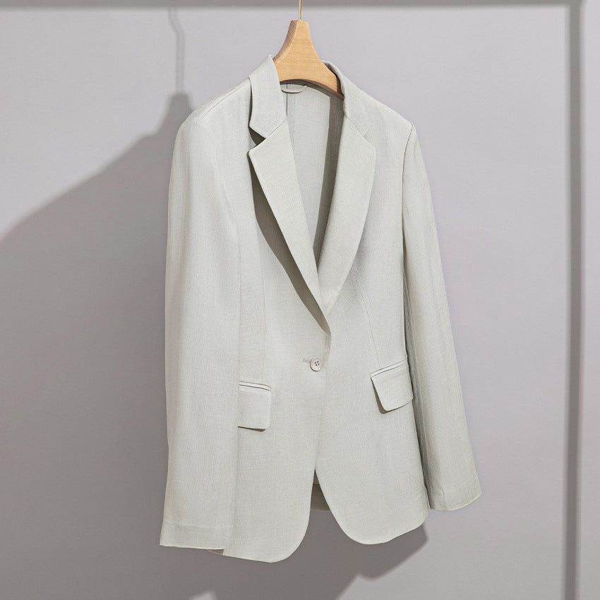 Damen Leichter strukturierter Ein-Knopf-Blazer mit figurformenden Abnähern und Pattentaschen Shop Nory
