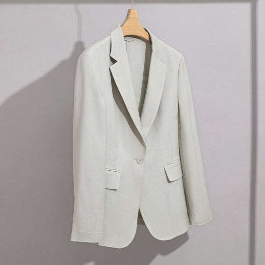 Damen Leichter strukturierter Ein-Knopf-Blazer mit figurformenden Abnähern und Pattentaschen Shop Nory