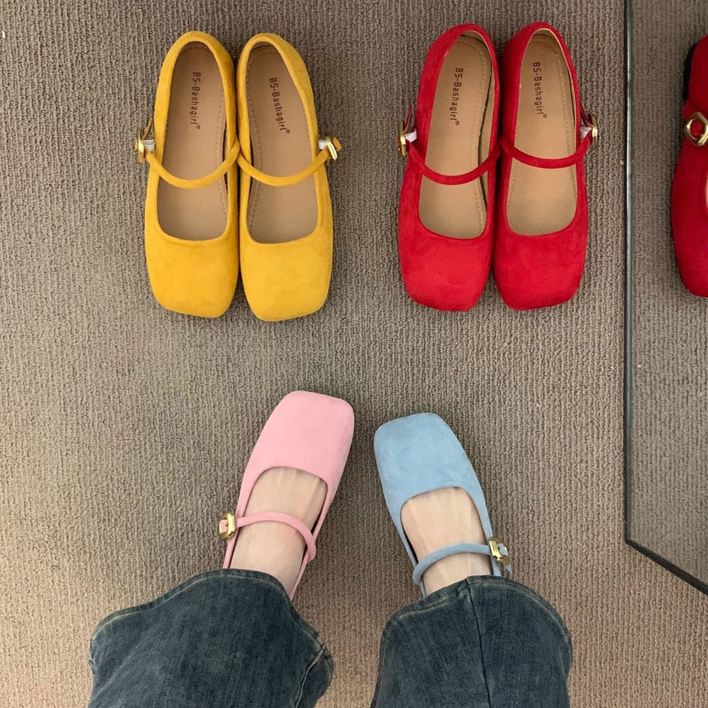 Damen elegante Mary Jane Ballerinas mit modischem Riemchen und komfortablem Fußbett Shopnory