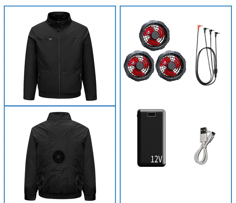 Unisex nan Niederspannungs Lüfter-Set für Kühljacken mit drei kompakten Ventilatoren und Y-Anschluss Shopnory