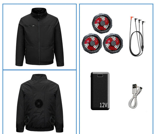 Unisex nan Niederspannungs Lüfter-Set für Kühljacken mit drei kompakten Ventilatoren und Y-Anschluss Shopnory