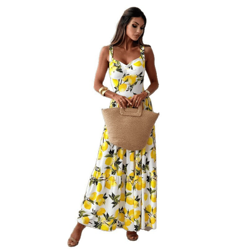 Damen Zweiteiliges Wickelkleid mit floralem Oberteil und schwingendem Rock