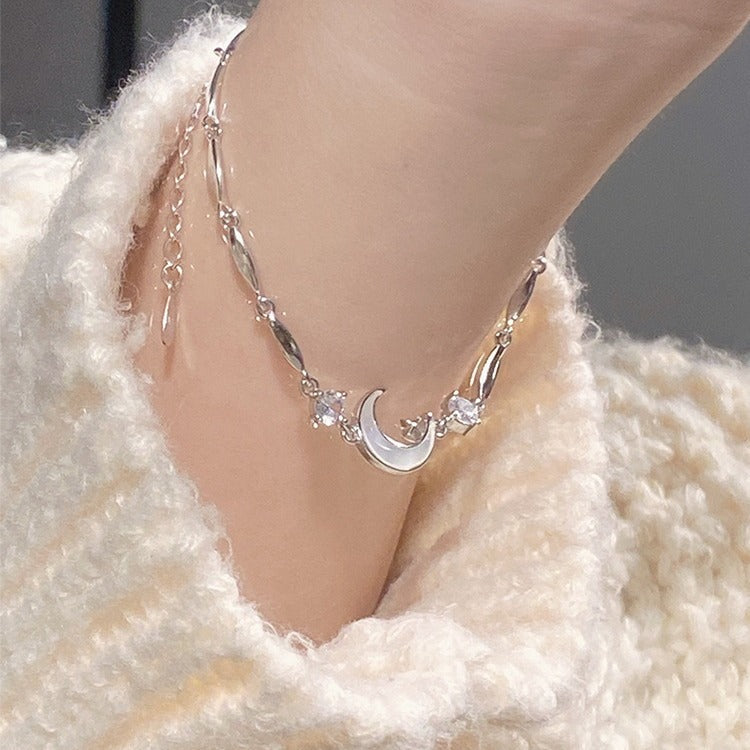 Damen elegantes Armband mit Mond- und Zirkonia-Akzenten Shop Nory