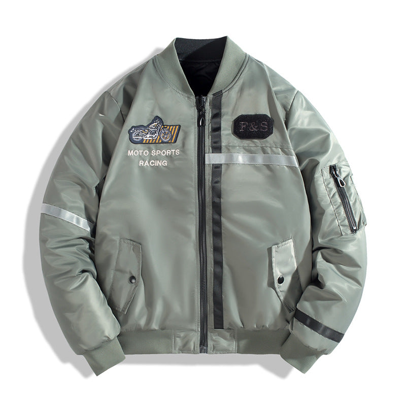 Herren Bomberjacke im Fliegerjackenstil mit reflektierenden Streifen, Utility‑Taschen und leichter Thermofütterung Shop Nory