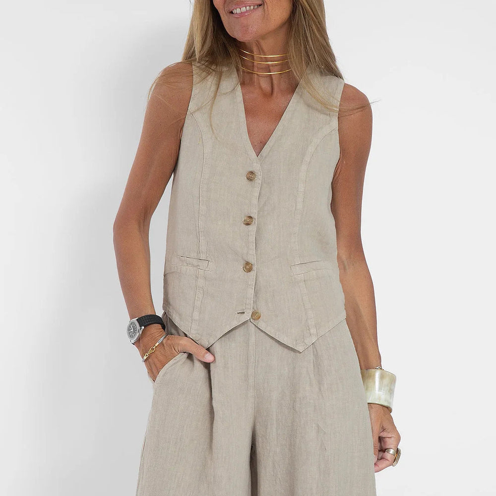 Damen Leinenweste im eleganten Design
