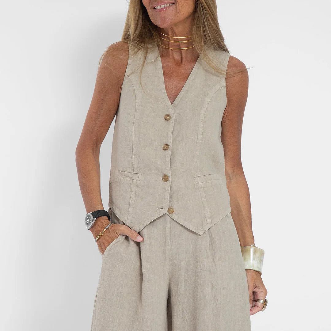 Damen Leinenweste im eleganten Design