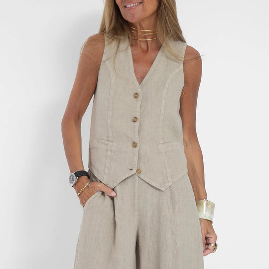 Damen Leinenweste im eleganten Design