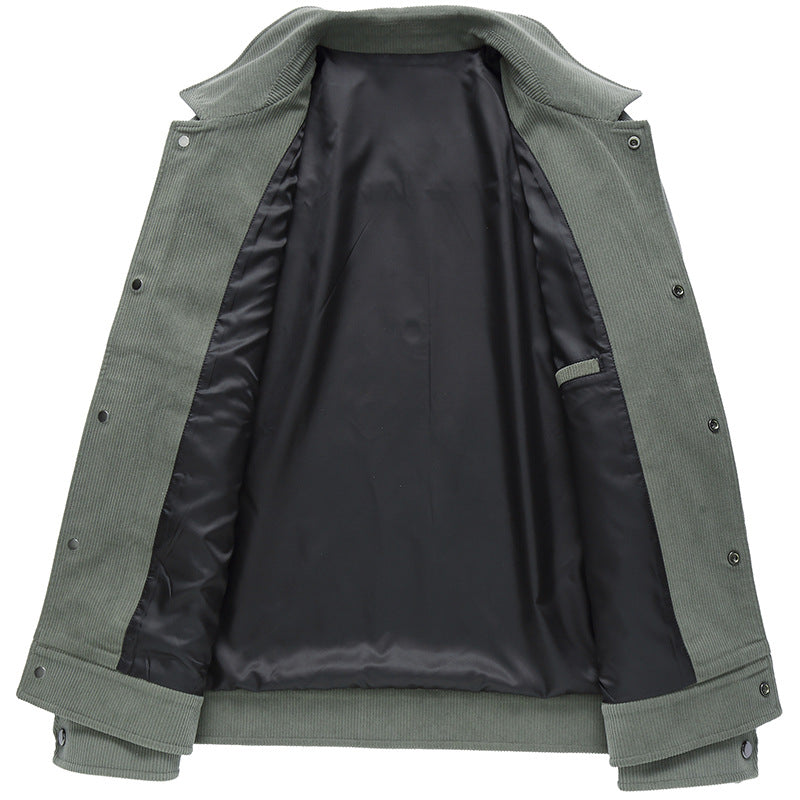 Herren Cordjacke mit Utility-Taschen und Druckknopfverschluss Shop Nory