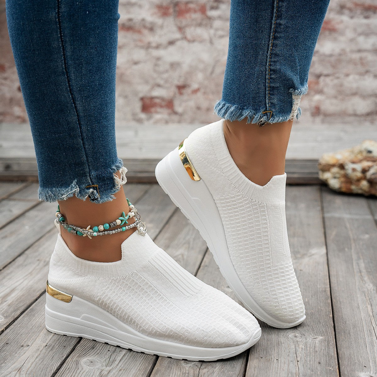Damen Sneakers mit rutschfester Sohle und modischem Leopardenmuster