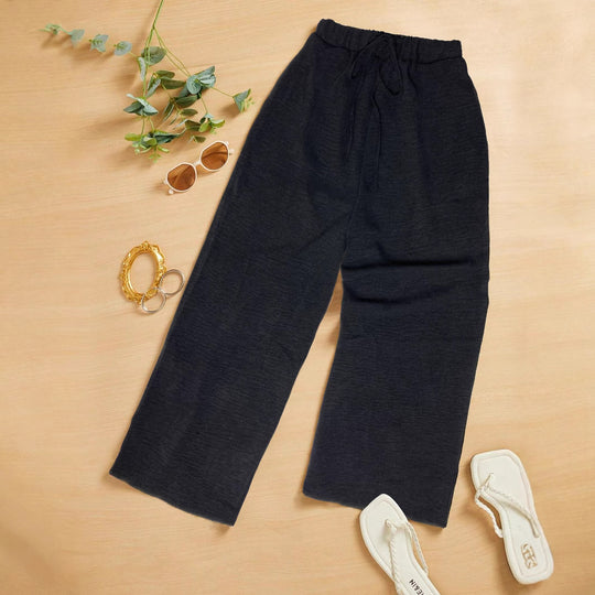 Damen Leichte Palazzo-Culotte aus Feinstrick mit hohem Komfortbund und Kordelzug Shop Nory