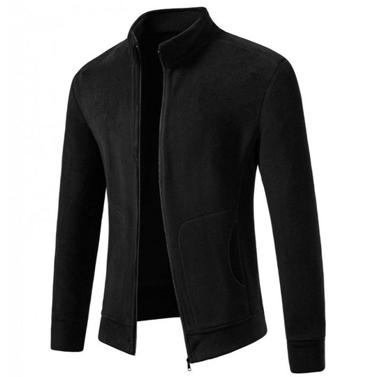 Herren Slim-Fit Fleecejacke mit Stehkragen, durchgehendem Reißverschluss und Eingrifftaschen Shop Nory