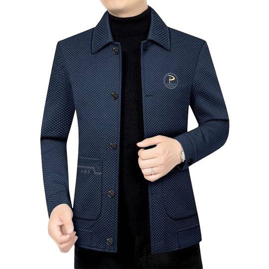Herren Strukturierte Übergangsjacke mit Reverskragen und aufgesetzten Taschen Shop Nory