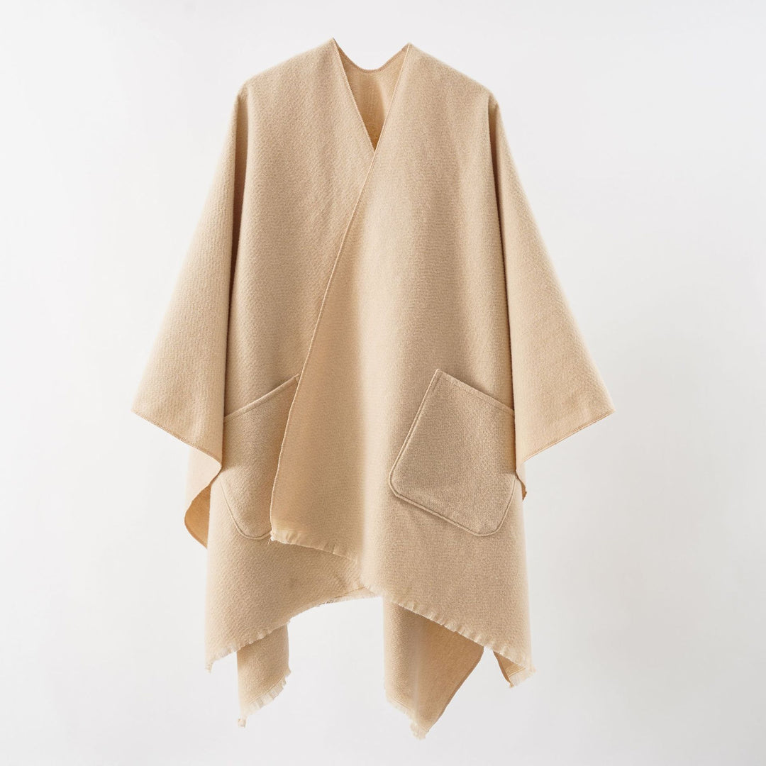 Damen Oversize-Capeponcho aus Wollmix mit Kapuze und Eingrifftaschen Shop Nory