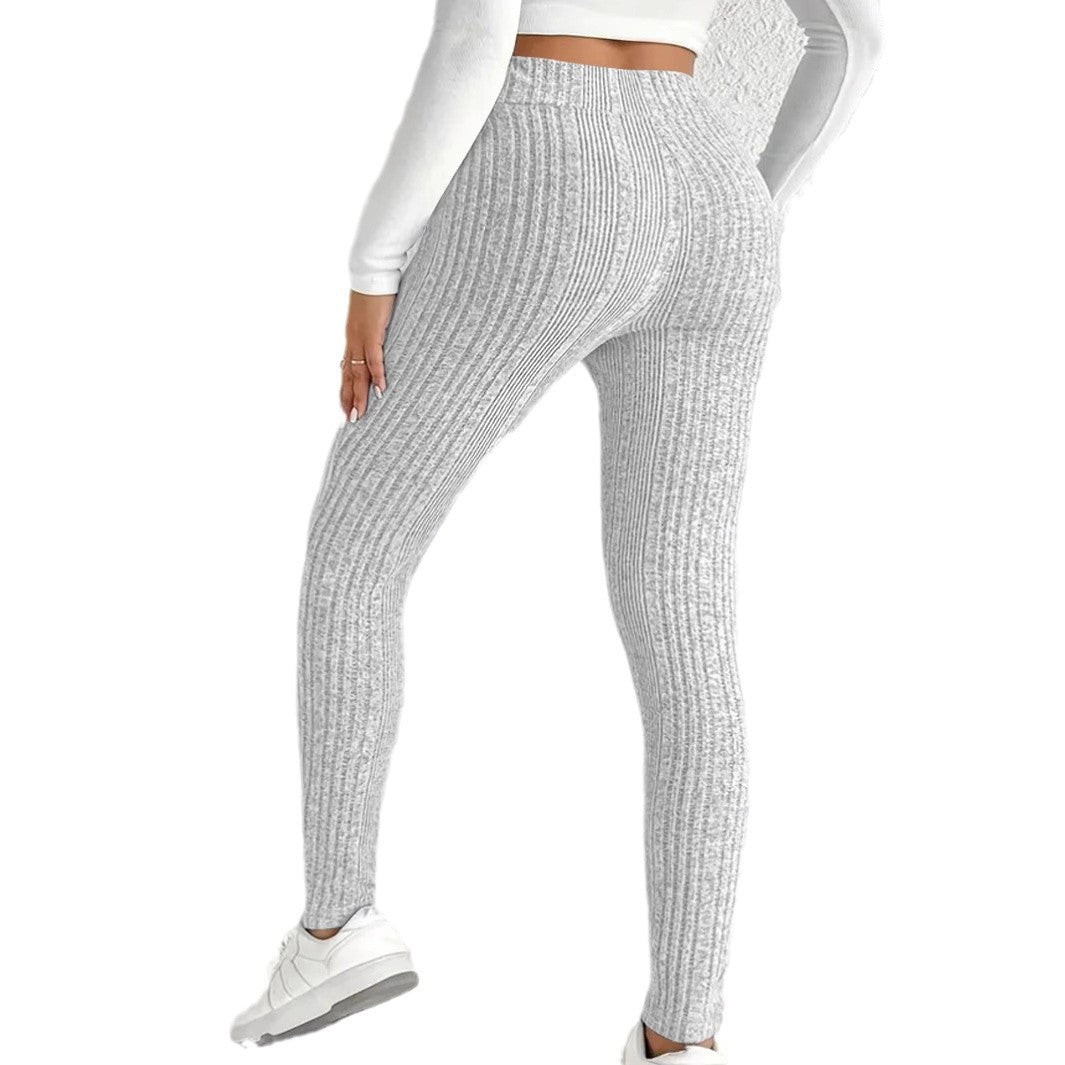 Damen Hochtaillierte Gerippte Feinstrick-Leggings mit Formbund und Stretchkompression Shop Nory